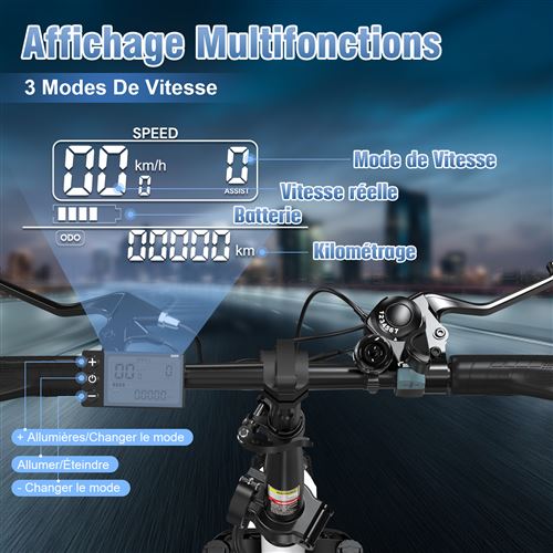 EVERCROSS vélo électrique pliable léger 20 x4.0 Fat Tire - E-Bike avec Batterie 13Ah - Freins à Double Disque - Vélo à Assistance