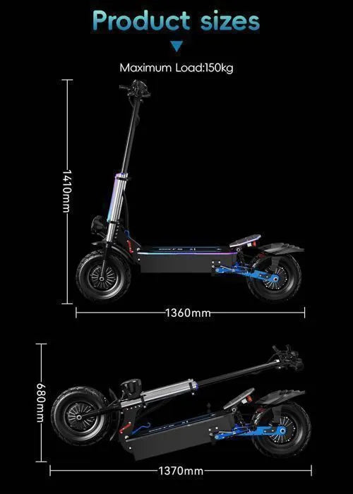 Trottinette électrique OOTD D99- Double moteurs 6000W - Vitesse 85km/h - batterie 60V 40Ah - autonomie 120KM - NFC+APP
